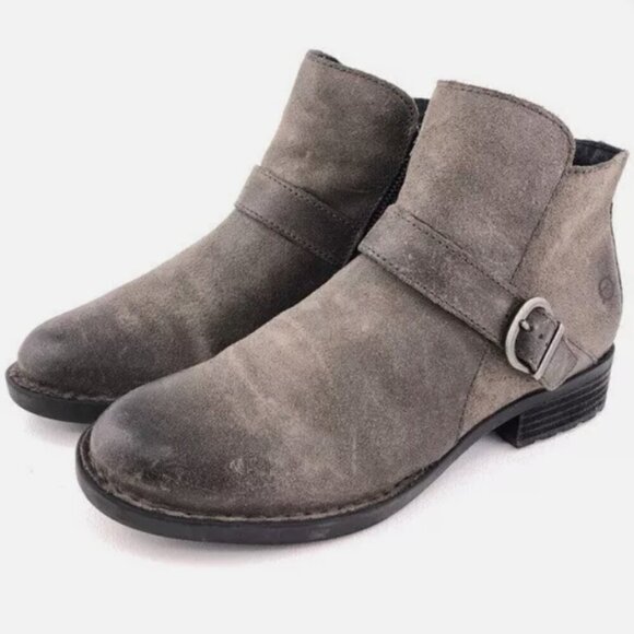 Born Maris Buckle Detail Grey Ankle Boots Size  11 - Picture 1 of 7